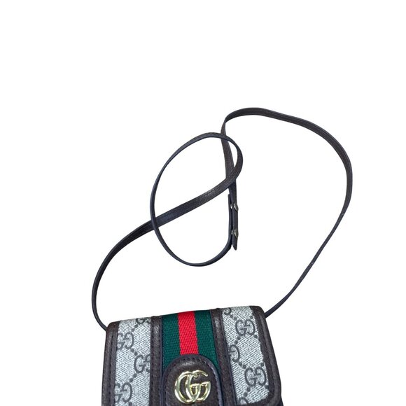 Gucci GG Supreme Canvas Ophidia womans brown red green crossbody SKU 8797 - Picture 11 of 16